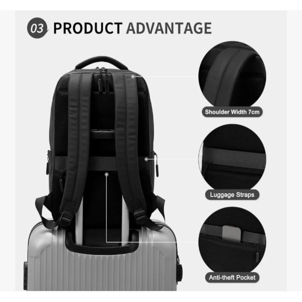 Suikihum Waterproof Laptop Backpack for Men &‎ Women, Flight Approved Anti-Theft